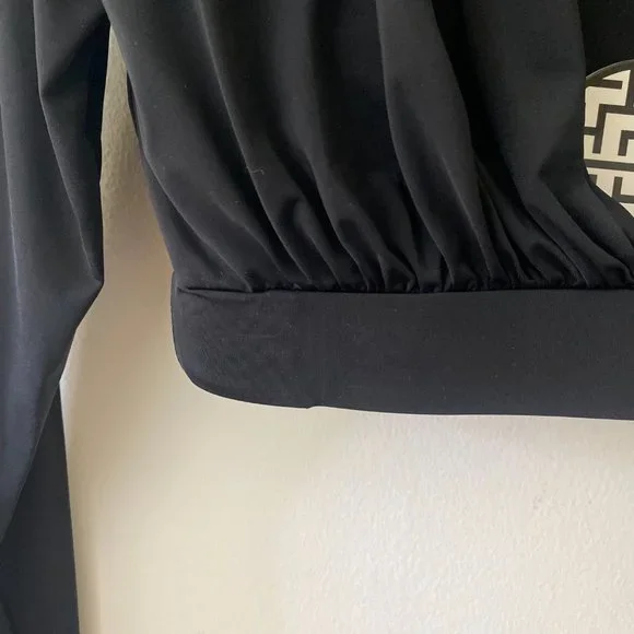 NWT Misha Collection Regina Black Deep V Crop Top - Picture 10 of 10